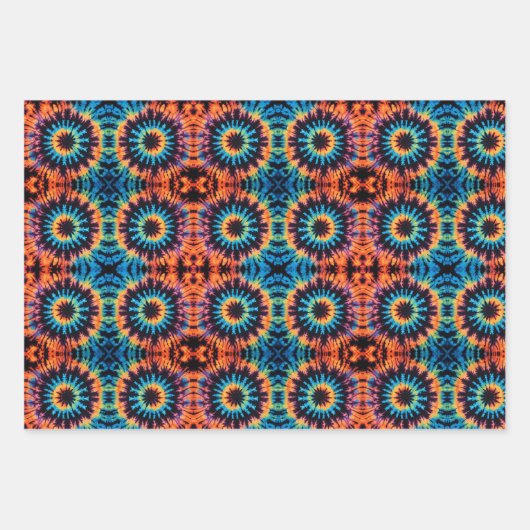 Krawatte-Dye Colofull Mandala Hippie Set von 3 Geschenkpapier Set (Vorderseite)