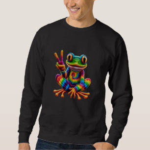 Krawatte-Dye Cool Frog Peace Sign Hippie Sweatshirt