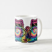 Krawatte-Dye Coole Katze Kaffeetasse (VorderseiteRechts)