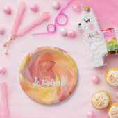 Krawatte-Dye Flame Rote Orangefarbene farbige Lieb Pappteller (Party)