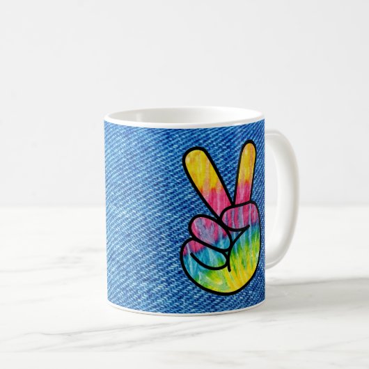 Krawatte-Dye-Friedenssymbol Kaffeetasse (VorderseiteRechts)