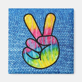 Krawatte-Dye-Friedenssymbol Magnet (Vorne)