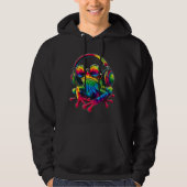 Krawatte-Dye Frog Peace Sign Hippie Frog mit Kopfh Hoodie (Vorderseite)