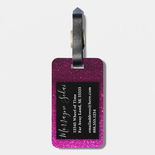 Krawatte-Dye Glitzer Regenbogen Cloud Cartoon Kind Gepäckanhänger (Rückseite vertikal)