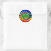 Krawatte-Dye Groovy Rainbow Runder Aufkleber (Tasche)