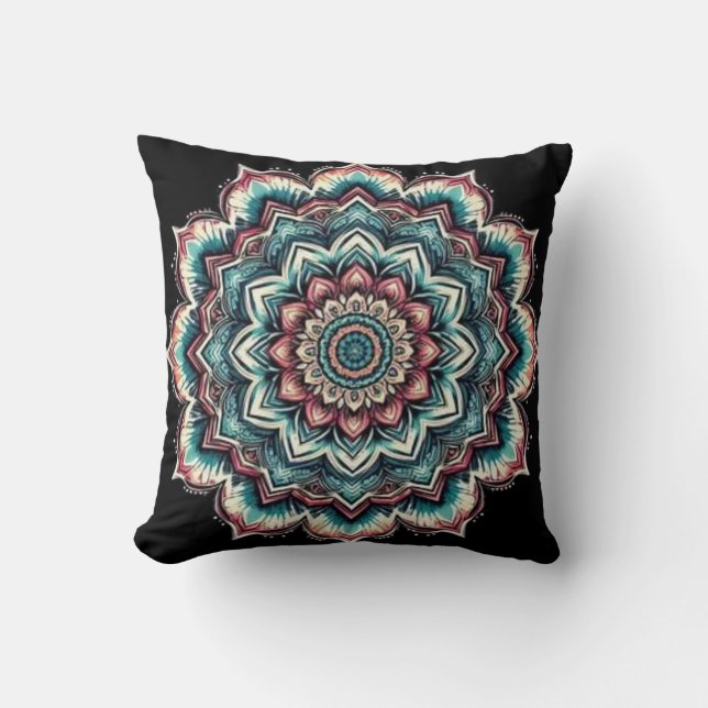 Krawatte Dye Mandala Throw Kissen (Vorderseite)