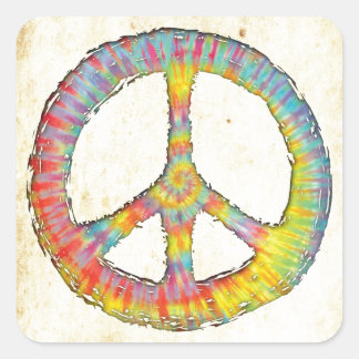 Krawatte-Dye Peace 713 Quadratischer Aufkleber