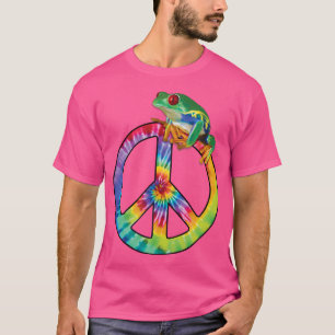 Krawatte Dye Peace Sign Tree Frog Niedlich Funny F T-Shirt