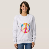 Krawatte Dye Peace Signature Hippie Bohemisch Fest Sweatshirt (Vorne ganz)