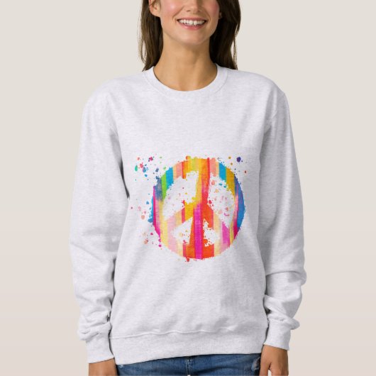 Krawatte Dye Peace Signature Hippie Bohemisch Fest Sweatshirt (Vorderseite)