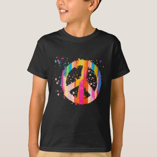 Krawatte Dye Peace Signature Hippie Bohemisch Fest T-Shirt (Vorderseite)