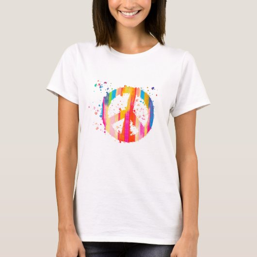 Krawatte Dye Peace Signature Hippie Bohemisch Fest T-Shirt (Vorderseite)