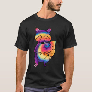 Krawatte Dye Psychedelic Raccoon Trash Panda Anima T-Shirt