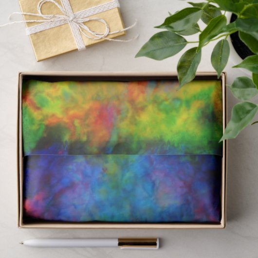 [Krawatte-Dye] Psychedelische Regenbogenfarben Seidenpapier (Geschenk)