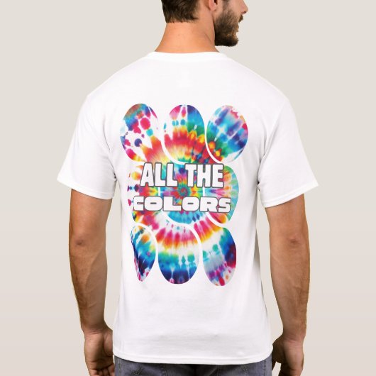 Krawatte Dye Retro Funky Colors T-Shirt (Rückseite)
