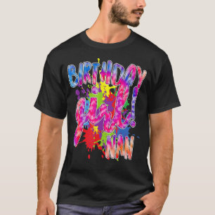 Krawatte-Dye Spritzer Geburtstagskarte Girl Nan Na T-Shirt