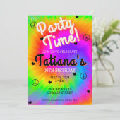 Krawatte-Dye zum Geburtstag Einladung, So Groovy! Einladung (Stehend Vorderseite)