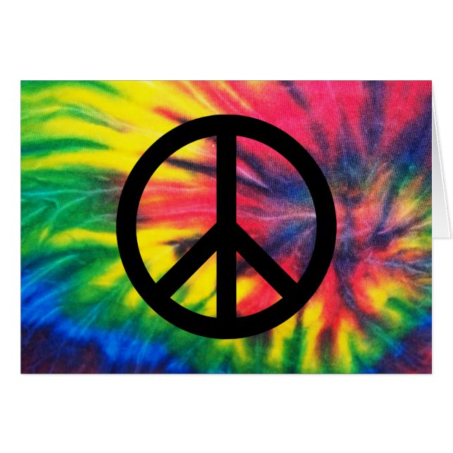 Krawatte Dyed Black Peace Sign (Vorderseite (Horizontal))