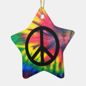 Krawatte Dyed Black Peace Sign Keramikornament (Links)