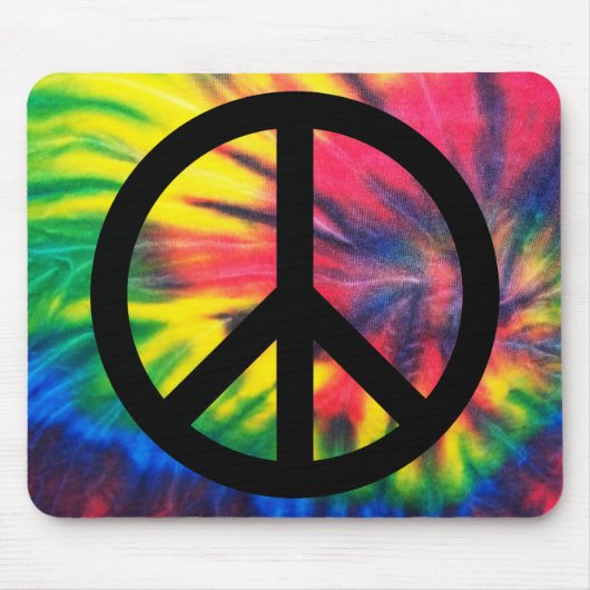 Krawatte Dyed Black Peace Sign Mousepad (Vorne)