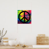 Krawatte Dyed Black Peace Sign Poster (Küche)