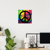 Krawatte Dyed Black Peace Sign Poster (Heimbüro)