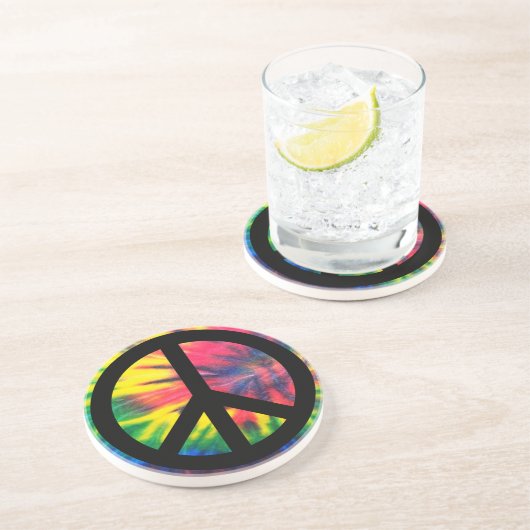 Krawatte Dyed Black Peace Sign Untersetzer (Seite)