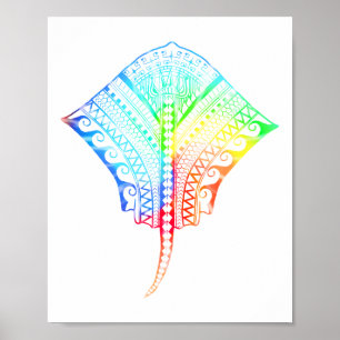 Krawatte Dyed Colors Tribal Stingray Poster