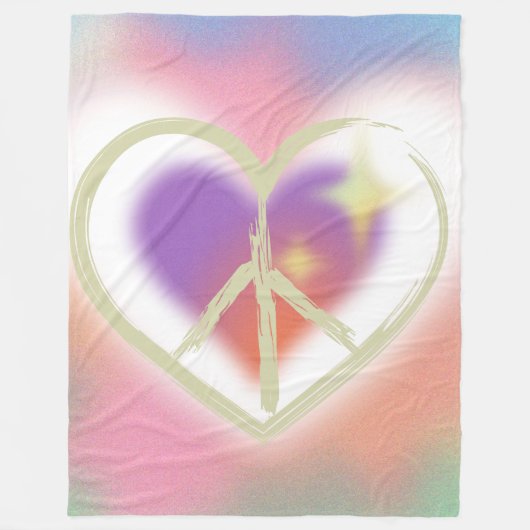 Krawatte Dyed Heart Peace Sign Fleecedecke (Vorderseite)