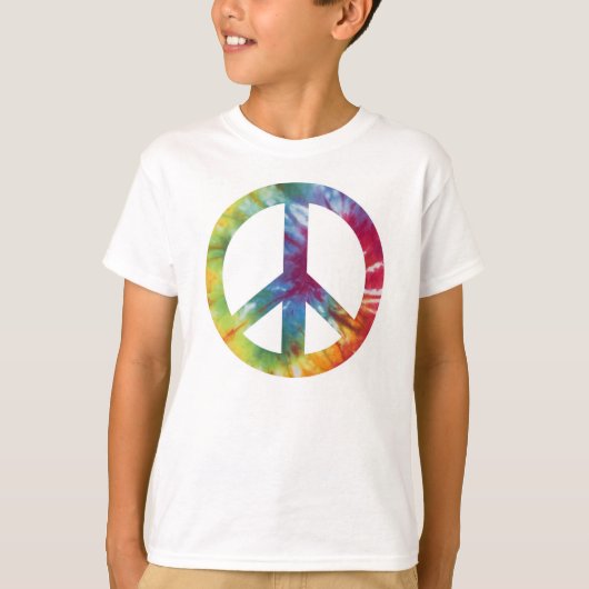 Krawatte Dyed Peace Sign Kid's Long Sleeved Tee Sh (Vorderseite)
