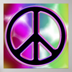 Krawatte Dyed Peace Sign Poster