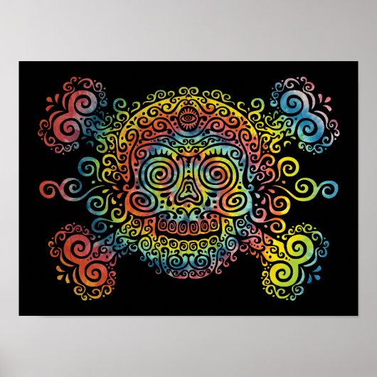 Krawatte-Dyed Sugar Skull Poster (Vorne)