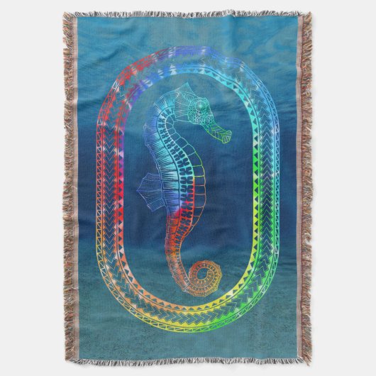 Krawatte Dyed Tribal Seepferd Decke (Vorderseite Vertikal)