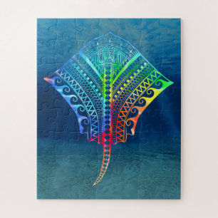 Krawatte Dyed Tribal Stingray Puzzle