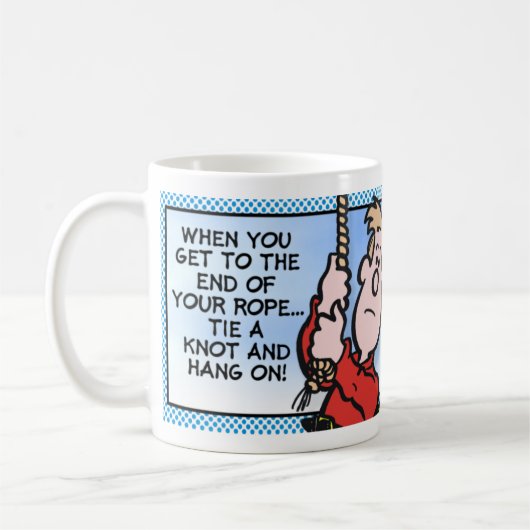 Krawatte ein Knoten und ein Fall an! Kaffeetasse (Links)