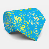 Krawatte eines Funky Yellow Dollar Euro Money (Gerollt)