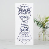 Krawatte/Einladung zum ersten Geburtstag Einladung (Stehend Vorderseite)