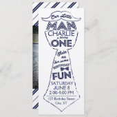 Krawatte/Einladung zum ersten Geburtstag Einladung (Vorne/Hinten)