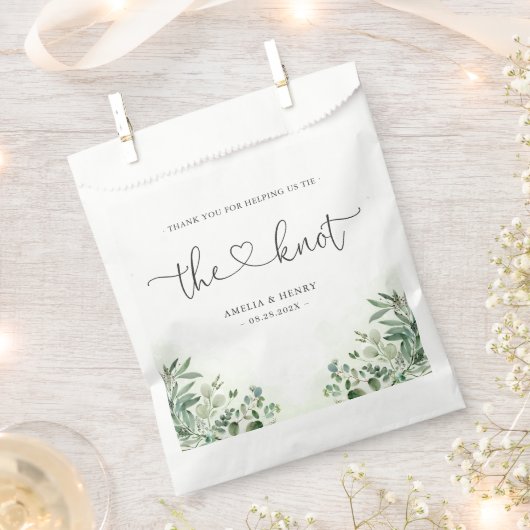 Krawatte | Eukalyptus Chic Wedding Vielen Dank Geschenktütchen (Ausgeschnitten)