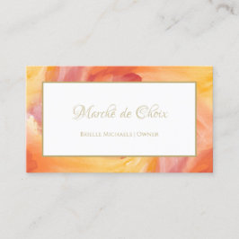 Krawatte-farbene Orangenfarben-Farb-Aquarell-Bouti Visitenkarte