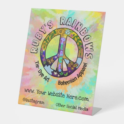 Krawatte-Farbkunst und Bohemisches Appreal Pedeste Sockelschild (Vorderseite)