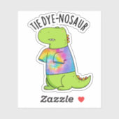Krawatte-Farbstoff-Nosaur Funny Dinosaur Pun Aufkleber (Blatt)