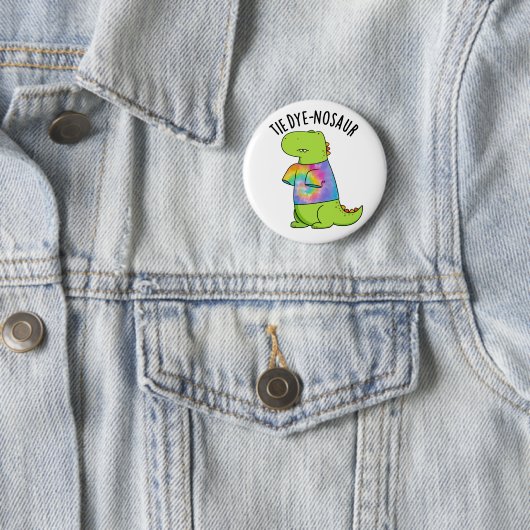 Krawatte-Farbstoff-Nosaur Funny Dinosaur Pun Button (Beispiel)