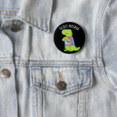 Krawatte-Farbstoff-Nosaur Funny Dinosaur Pun Dark  Button (Beispiel)