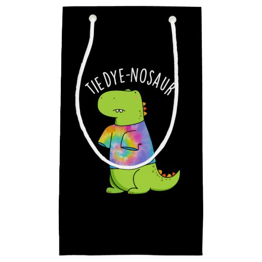 Krawatte-Farbstoff-Nosaur Funny Dinosaur Pun Dark  Kleine Geschenktüte (Vorderseite)