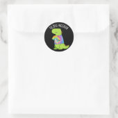 Krawatte-Farbstoff-Nosaur Funny Dinosaur Pun Dark  Runder Aufkleber (Tasche)
