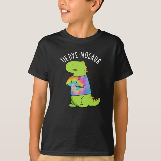 Krawatte-Farbstoff-Nosaur Funny Dinosaur Pun Dark  T-Shirt (Vorderseite)