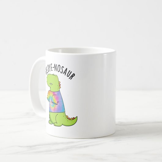Krawatte-Farbstoff-Nosaur Funny Dinosaur Pun Kaffeetasse (Vorderseite Links)