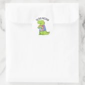 Krawatte-Farbstoff-Nosaur Funny Dinosaur Pun Runder Aufkleber (Tasche)