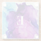 Krawatte-Farbstoff rosa, modern chic, kundenspezif Glasuntersetzer (Rückseite)